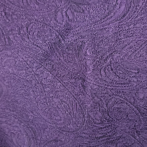 Elegant Kim Rogers plum purple jacquard open front jacket blazer, sz 14 - Picture 2 of 10